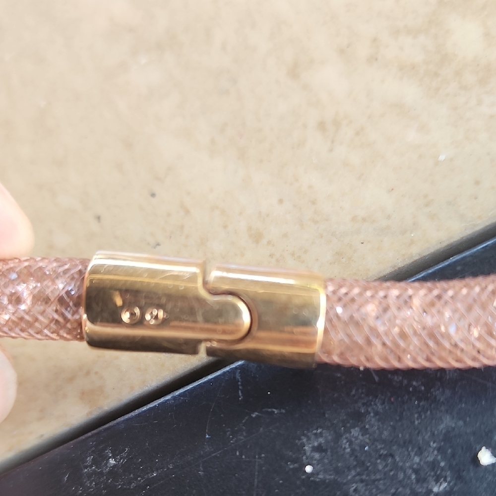 Swarovski Stardust Pink Double Wrap Crystal Mesh Bracelet - Picture 6 of 9